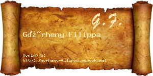 Görheny Filippa névjegykártya